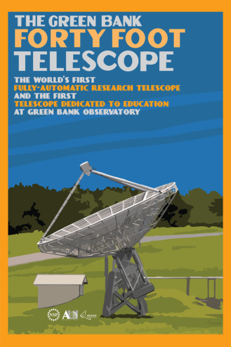 Poster of the 40-foot educational telescope at Green Bank Observatory