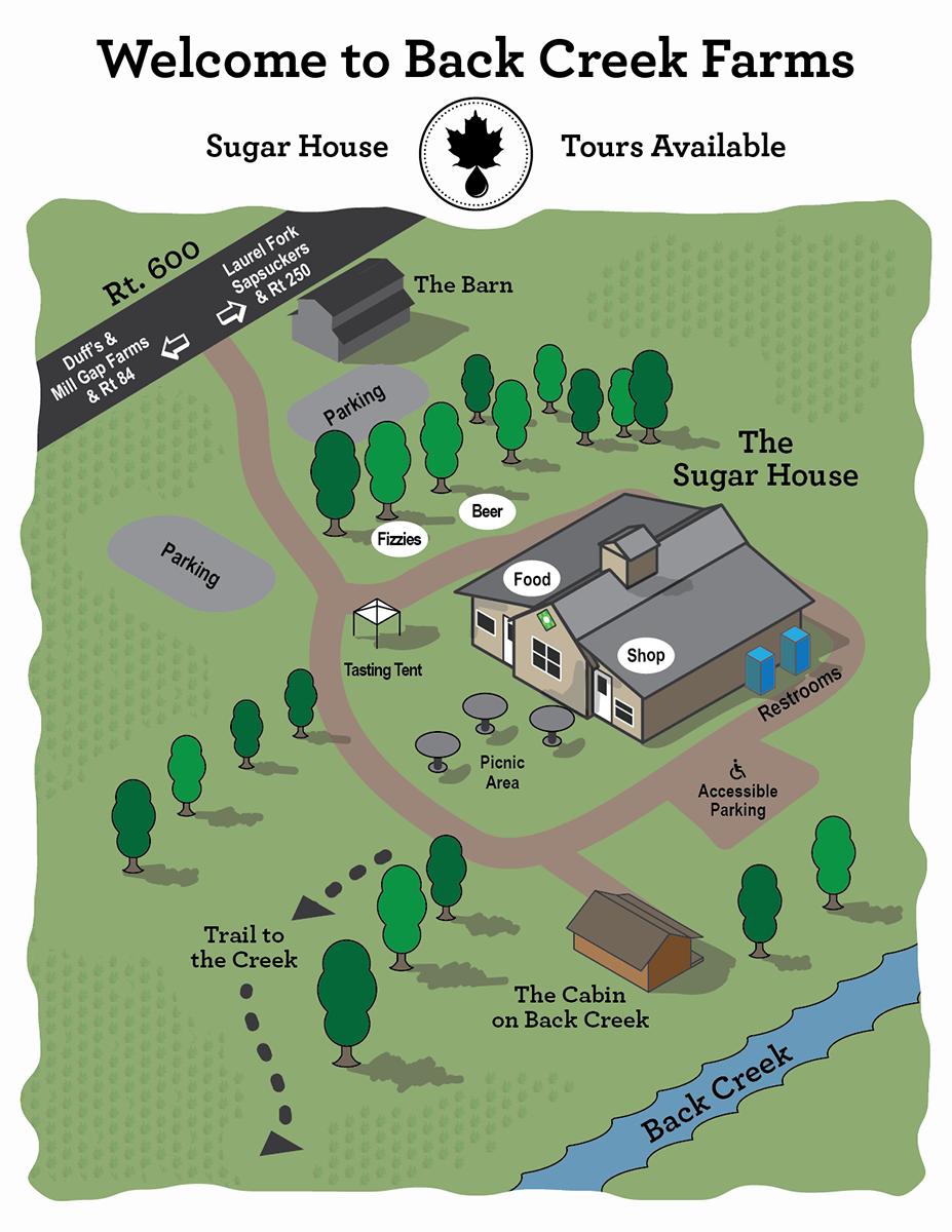 map of Back Creek farms